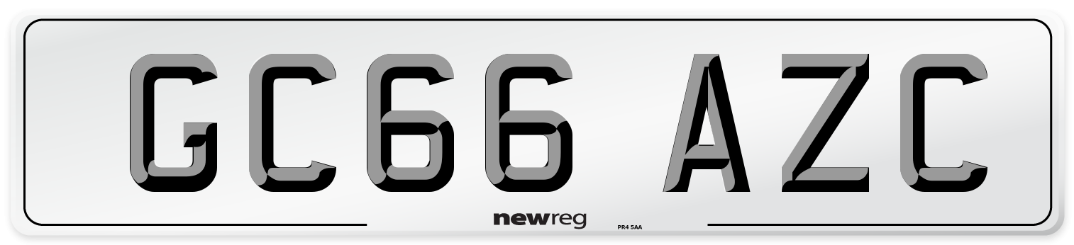 GC66 AZC Number Plate from New Reg